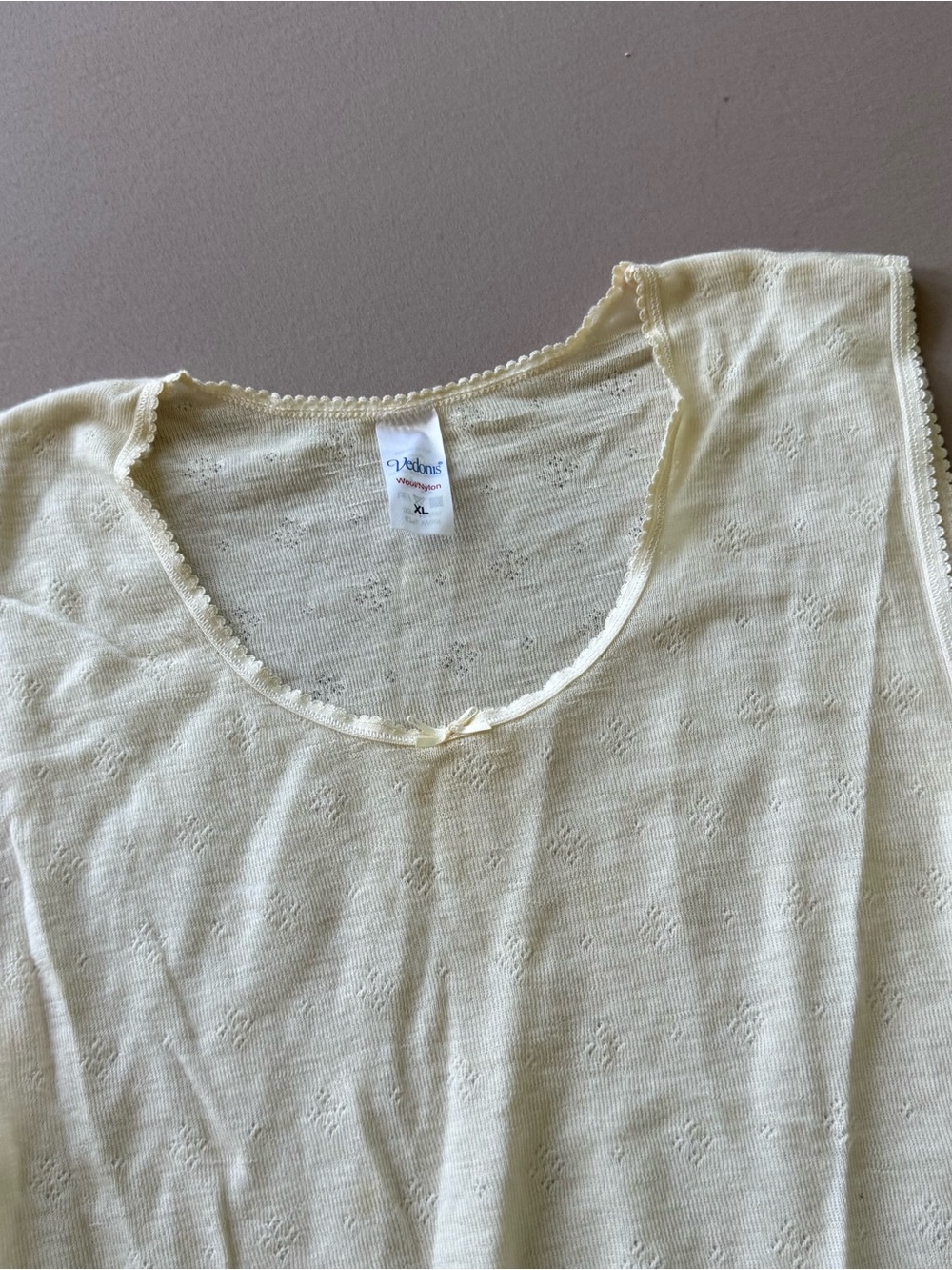 Vintage Wool Blend Pointelle Knit Tank - Picture 3 of 7